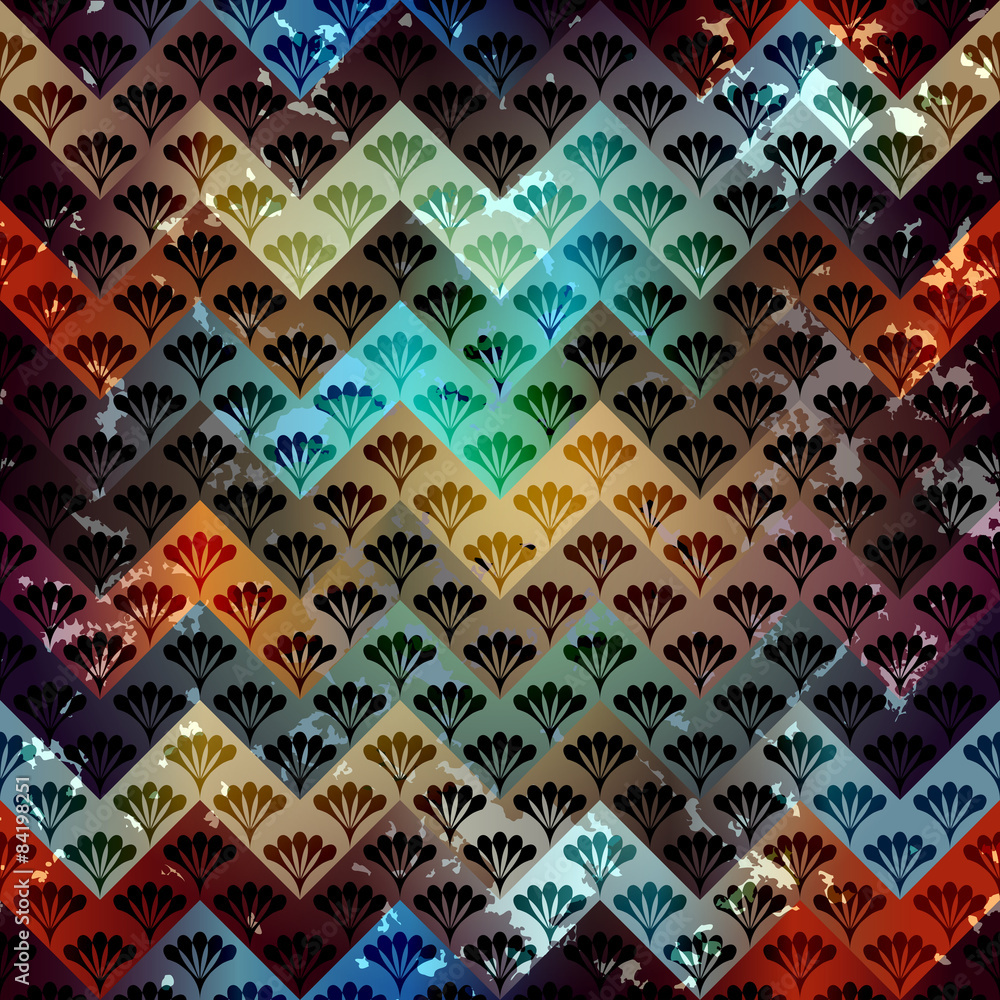 Poster Abstract geometric pattern with chevrones.