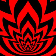 Concentric symbols straight red-black flame 