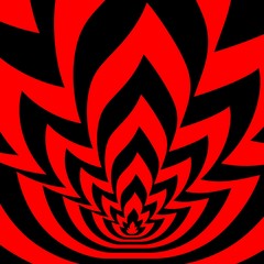 Concentric symbols moved red-black flame 