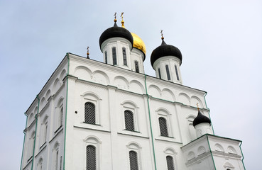 Famous Trinity cathedral in the Pskov city, Russia
