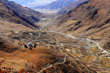 Drak Yerpa monastery over Qubu village. Lhasa pref.-Tibet. 1472