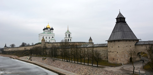 Pskov Kremlin with the famous Trinity cathedral