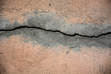 Wall background with fissure- closeup view