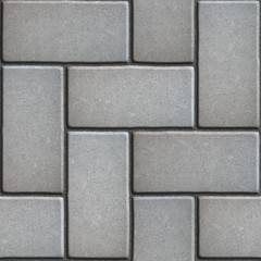 Gray Paving of Sidewalk Slabs Rectangles.
