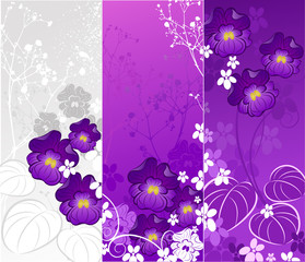 banner with violets 