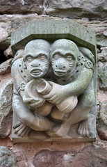 A Very Unusual Stone Carved Building Gargoyle.