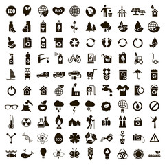 100 black ecological icons