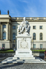Fototapeta na wymiar Statue of Wilhelm von Humboldt in Berlin