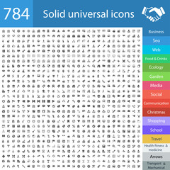 784 solid universal icons