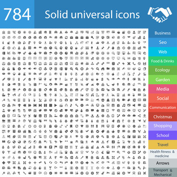 784 solid universal icons