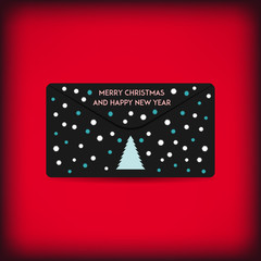 Fototapeta premium Black christmas and new year envelope. Vector