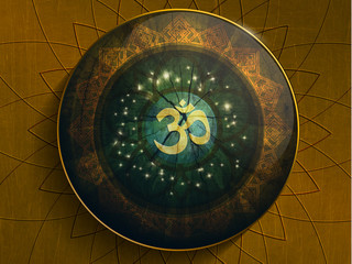 Fototapeta na wymiar OM symbol,amulet from Nepal