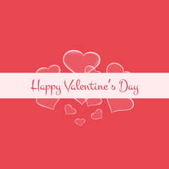 Valentines card with glowing hearts. Vector