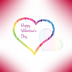 Valentines card with stylish hearts. Vector