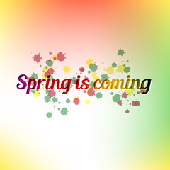 Spring is coming poster and background. Vector