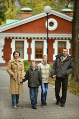 Happy family walking 