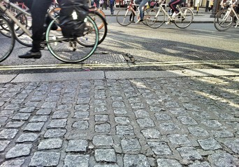 Riding bikes on the street