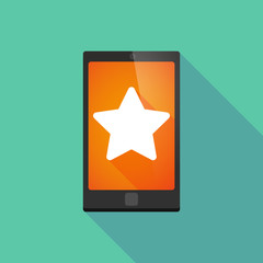 Long shadow phone icon with a star