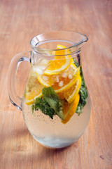 Citrus and mint sparkling water