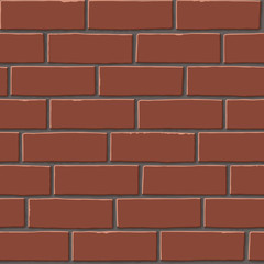 Smooth red brick wall. Seamless  texture