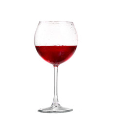Red wine glass isolated on white background