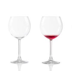 Empty wine glass. isolated on a white background