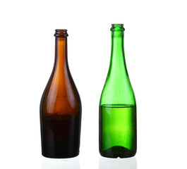 Two empty champagne bottles