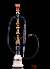 hookah on a black background