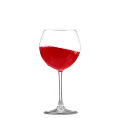 Red wine glass isolated on white background