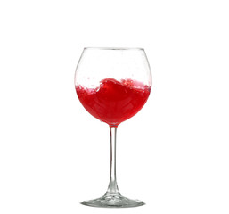 Red wine glass isolated on white background