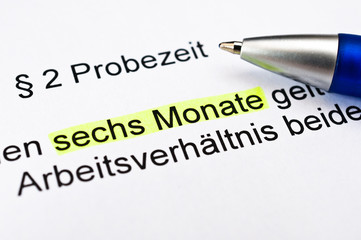 Arbeitsvertrag Probezeit 