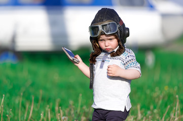 the child in the form of the helicopter pilot