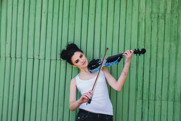 beautiful girl with violin