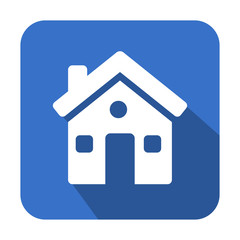 Icono cuadrado vivienda con sombra azul