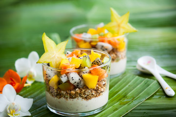 breakfast with exotic fruits