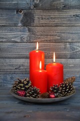 Weihnachtskarte - drei Adventskerzen