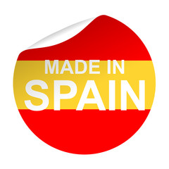 Pegatina con pestaña texto MADE IN SPAIN