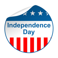Pegatina USA con pestaña texto Independence Day