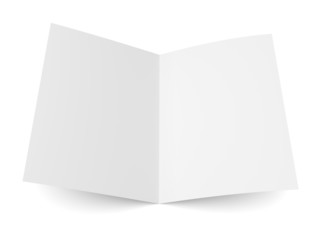 Blank folded flyer, booklet, postcard, business card or brochure