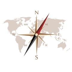 map and compass vector