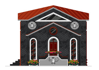 Vector illustration of building facade. 