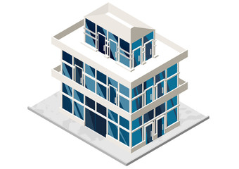 Vector illustration of 3d building, isometric view. 