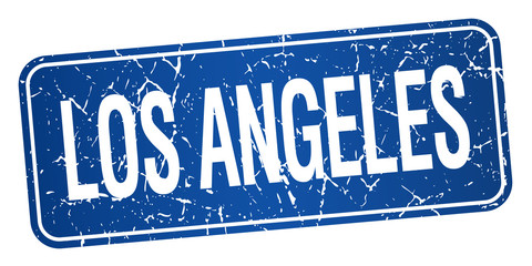 Los Angeles blue stamp isolated on white background