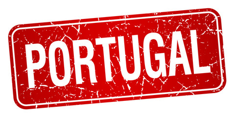 Portugal red stamp isolated on white background