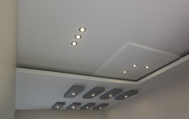 Modern layed ceiling with embedded lights