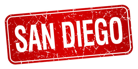 San Diego red stamp isolated on white background