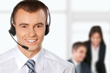 Call Center, Customer Service Representative, Men.