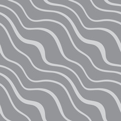 Seamless pattern with diagonal waves on grey background