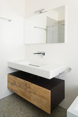 Interiors, white bathroom