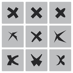 Vector black rejected icons set